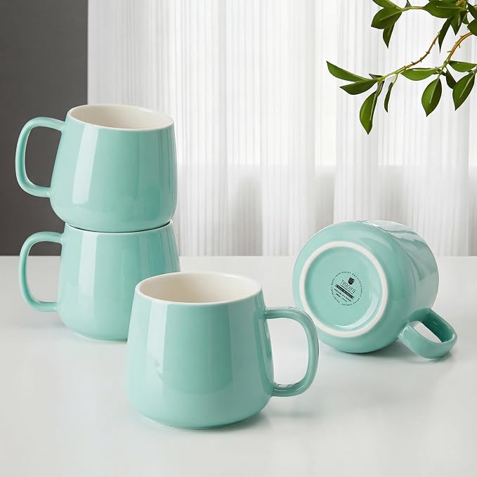 Teocera Coffee Mugs Set of 4-12oz Chip-Resistant Ceramic Cups by Teocera