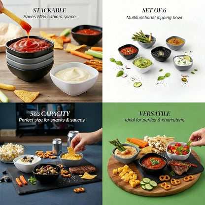 6 pack small wheat straw bowls 5oz, alternative plastic dipping bowls, - Image 4