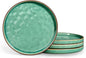 LIANYU 7.9 Inch Dessert Plates of 4, Kitchen Ceramic Dinner Plates Set, Dinnerware Serving Dishes Set, Dinnerware Salad Appetizer Plates for Microwave Dishwasher Oven, Chip Resistant, Emerald Green