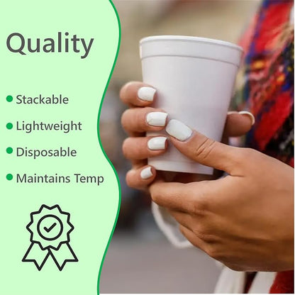 20 OZ Foam Cups With Lids for Hot & Cold Drinks, USA-Made 50-Pack. Ideal - Image 6