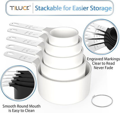 Measuring Cups & Spoons Set, Stackable Cups and Spoons | Nesting Measure Cups - Image 4