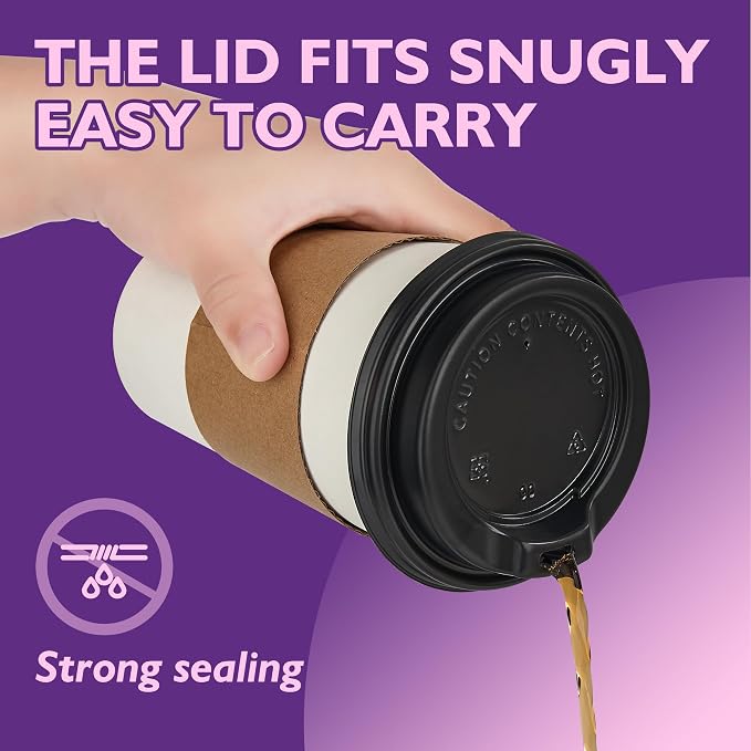 16 oz 100 Pack Disposable Coffee Cups - Image 4