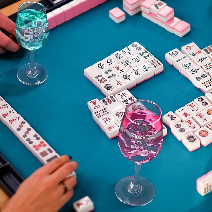 Qinyoung 4 Pcs 10 oz Mahjong Cups Wine Glass Mahjong Accessories and Gifts - Image 4