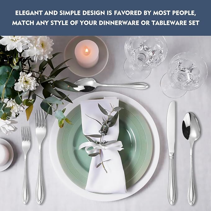 Silverware Set for 4, 20-Piece Flatware Set Include Spoons And Forks Set - Image 6