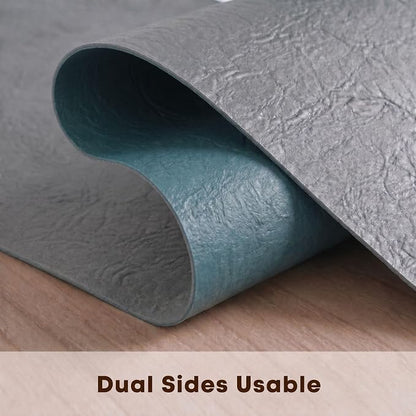 Artoid Mode Grey Double Sided Vinyl Faux Leather Table Runner, Seasonal - Image 5