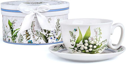 STP GOODS Bone China Tea/Coffee Cup and Saucer in Gift Box Tea Cup and Saucer by STP-Goods