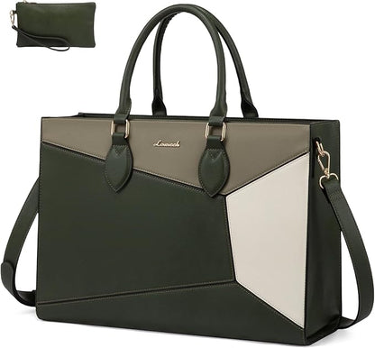 LOVEVOOK Laptop Bag for Women, 15.6 lnch Waterproof Lightweight Leather Tote Bag by LOVEVOOK