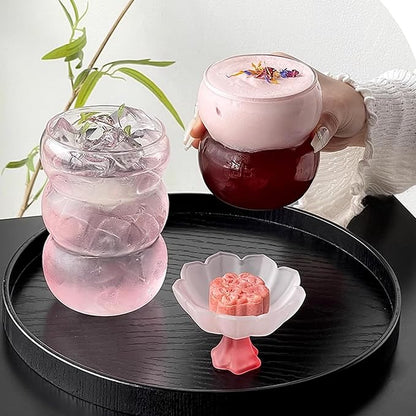 Ribbed Glassware Water Tumbler, Wave Bubble Glasses Tumbler, Aesthetic Ripple - Image 5