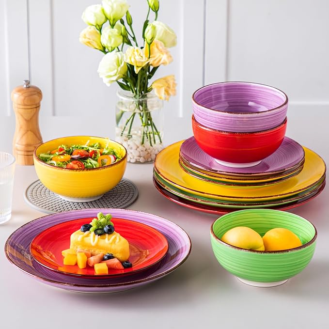 vancasso Bonita Dinnerware Set Multicolor Stoneware 12 Pieces Service - Image 5