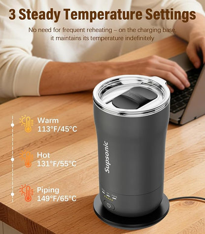 Supsonic Heated Coffee Mug, 14oz Smart Constant Temperature Travel Mug | Heat - Image 2