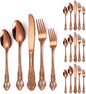 Royal Flatware Set for 4 Copper/Rose Gold Silverware Stainless Steel Cutlery 20 by A%C2%B7HOUSEWARE
