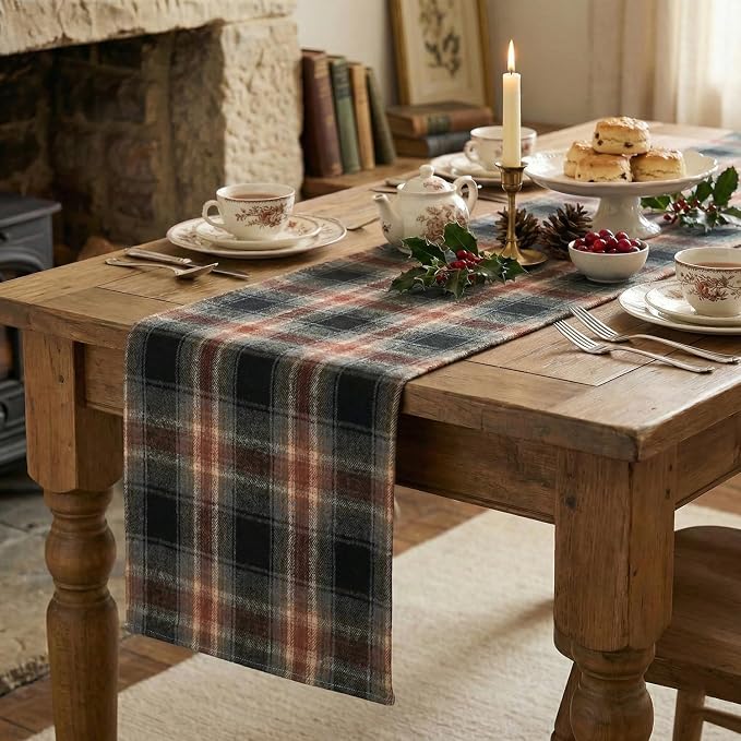 Artoid Mode Black Rust Farmhouse Plaid Retro Fall Table Runner, Autumn Rustic - Image 5