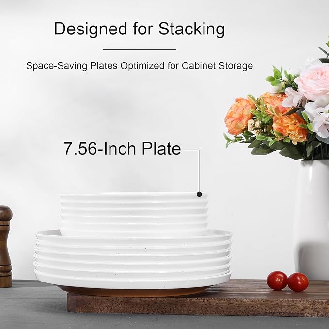 Webbylee Melamine Dessert Plates Set of 6-7.56" Serving Durable Dishes Perfect - Image 4