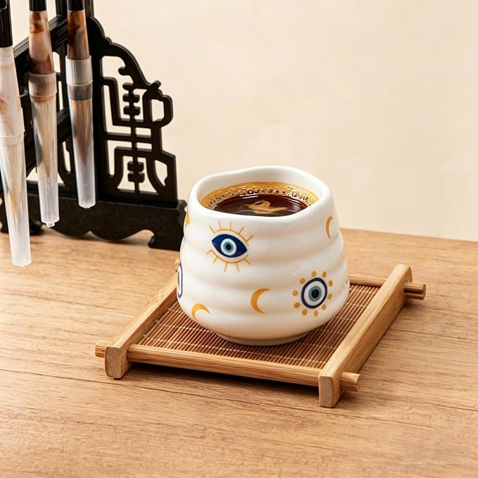 4pcs Japanese Tea Cup Set – Mini Size Cup 5OZ Ceramic Matcha Cup, Handless - Image 8