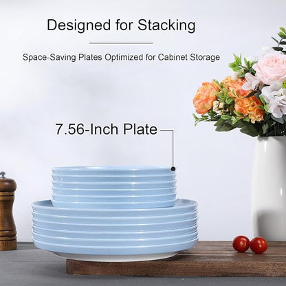 Webbylee Melamine Dessert Plates Set of 6-7.5" Serving Durable Dishes Perfect - Image 4