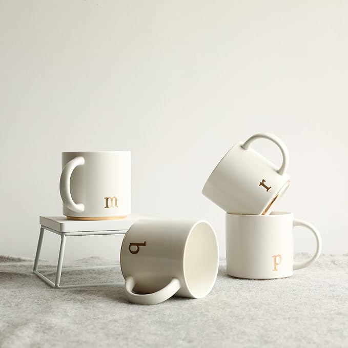 COLLECTIVE HOME Ceramic Coffee Mug, 15 oz Monogram Cup - Image 8