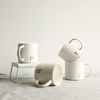 COLLECTIVE HOME Ceramic Coffee Mug, 15 oz Monogram Cup - Image 8