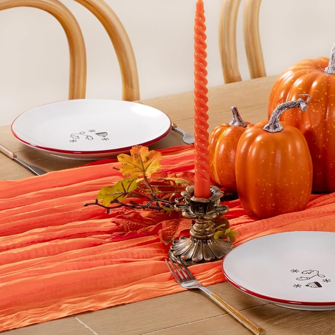 Orange Cheesecloth Table Runner 120 Inches 10 Pack Gauze Table Runner | Summer - Image 8