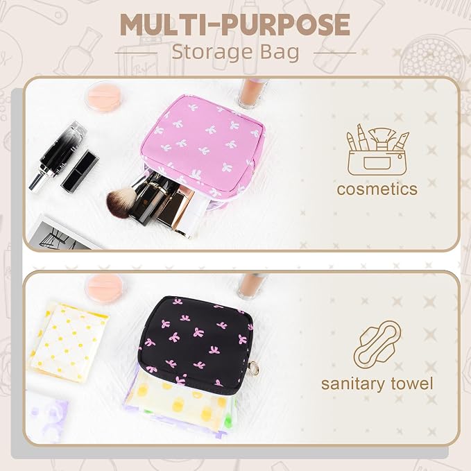 Period Bag for Teen Girls, Canvas Sanitary Napkin Storage Bag - Image 5