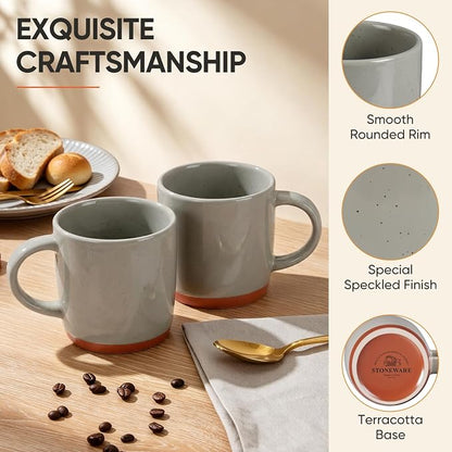E-far Ceramic Coffee Mug Set of 4, 12oz Stoneware Coffee Cup - Image 3