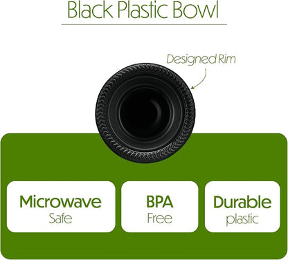 PLASTICPRO 800 PCS Black Plastic Bowls Light Weight 5 oz Small Plastic Soup - Image 6