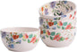 Bico Summer Provence Cereal Bowls Set of 4, 26 oz Deep Ceramic Soup Bowls by Bico