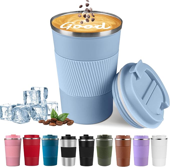 Insulated Travel Coffee Mug, Stainless Steel Coffee Cup by YINBAOGE