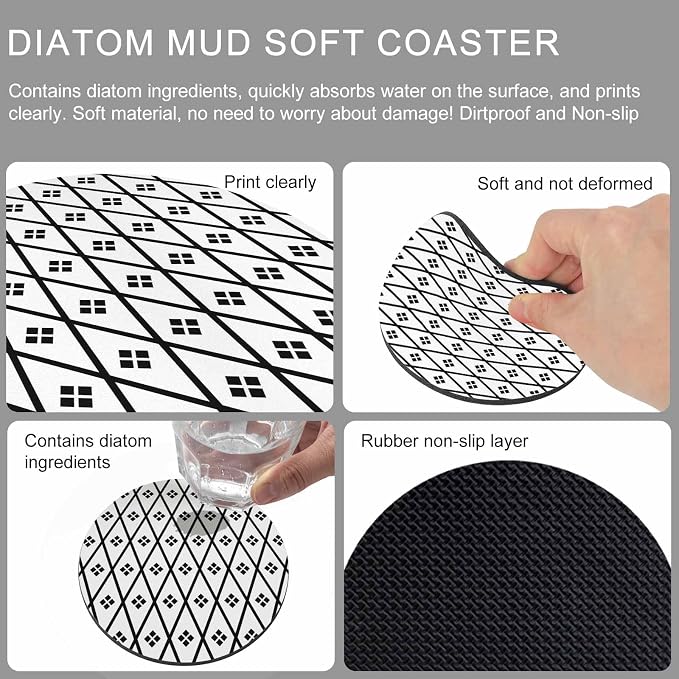 Minimalist Art Coasters Set of 4, Absorbent Coasters - Image 9