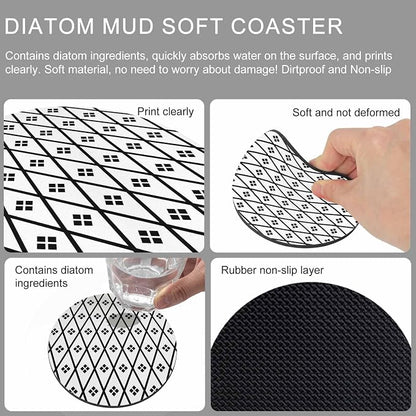 Minimalist Art Coasters Set of 6, Absorbent Coasters - Image 9