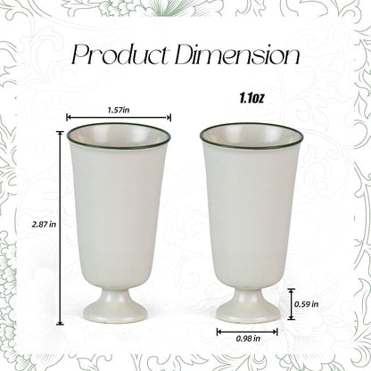 KAMMAK Ceramic Tea Cups Set of 2, 1.1 oz, Vintage Small Teacups, 718N | Hand - Image 7