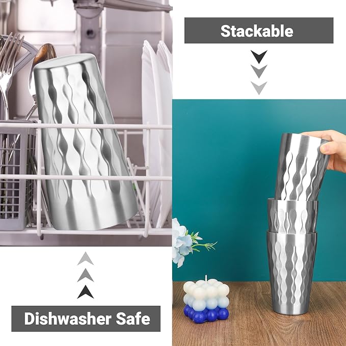 Stainless Steel Drinking Glasses, 19 oz Insulated Tumbler, 12 Pack Double Wall - Image 5