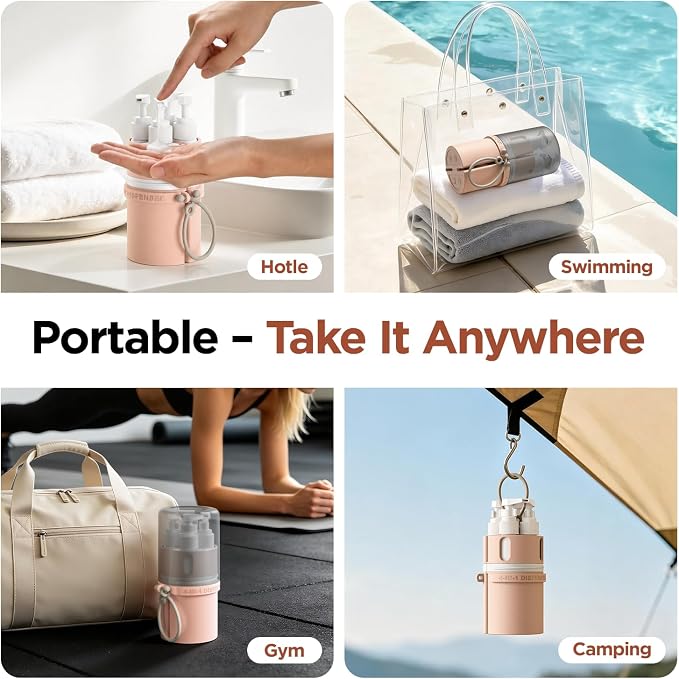 4 in 1 Travel Dispenser Bottle, Travel Toiletry Bottles - Image 5