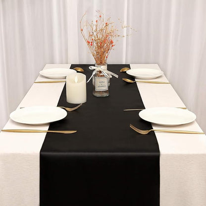 Black Table Runners 20 Pack 12x108 inch Silk Satin Smooth Fabric | Satin Table - Image 8