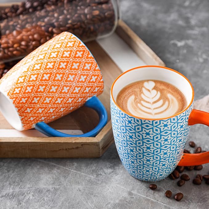Selamica 16 oz Porcelain Coffee Mugs Set of 6, Coffee Cups Ceramic - Image 5