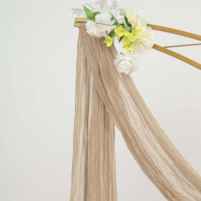 Efavormart 20ft Beige Gauze Cheesecloth Wedding Arch Drapery Fabric, Extra Long - Image 9