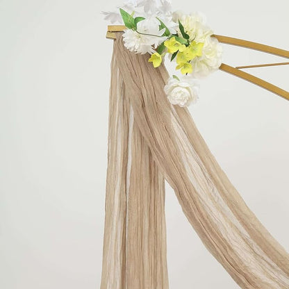 Efavormart 20ft Beige Gauze Cheesecloth Wedding Arch Drapery Fabric, Extra Long - Image 9