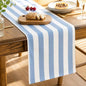 Folkulture Table Runner 108 Inches Long Blue & White Striped Cotton Coastal by FOLKULTURE