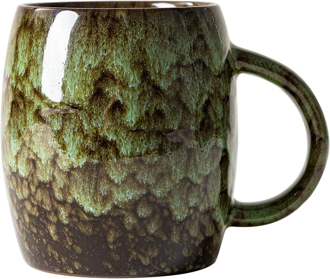 Unique Reactive Glaze Ceramic Coffee Mug - 14 oz Large Coffee Cup by XIYUANJI