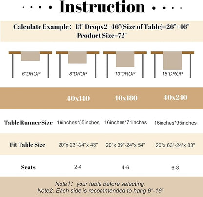 YATOJUZI Cream Table Runner Seasonal Fall Summer Kitchen Dining Coffee Table - Image 7