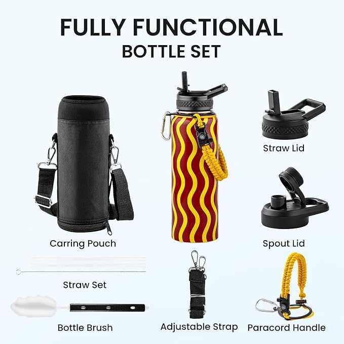 RAYMYLO Insulated Water Bottle 40 oz, Triple Wall Vacuum Stainless Steel | - Image 8