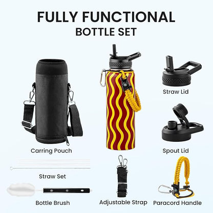RAYMYLO Insulated Water Bottle 40 oz, Triple Wall Vacuum Stainless Steel | - Image 8