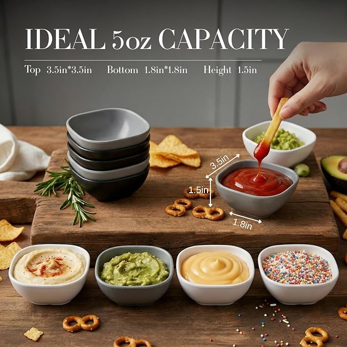 6 pack small wheat straw bowls 5oz, alternative plastic dipping bowls, - Image 2