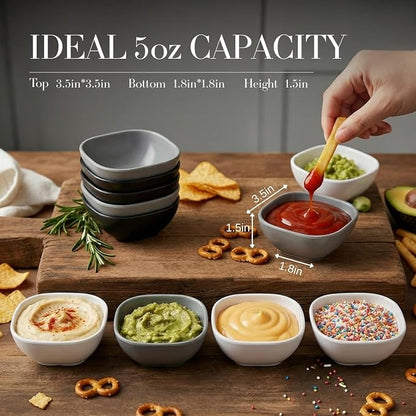 6 pack small wheat straw bowls 5oz, alternative plastic dipping bowls, - Image 2