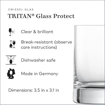 ZWIESEL GLAS Paris Whiskey Glass 10.5 Ounce (Set of 6), Tumbler for Whiskey, Dishwasher-Safe Tritan Crystal Glasses, Made in Germany