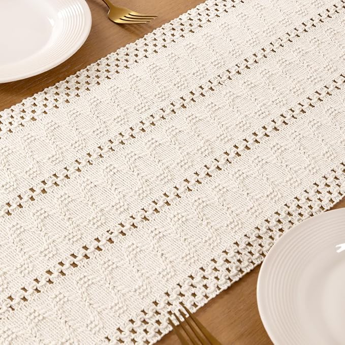 Boho Table Runner Summer Farmhouse Rustic Dining Dresser Scarf Home Decor | - Image 6