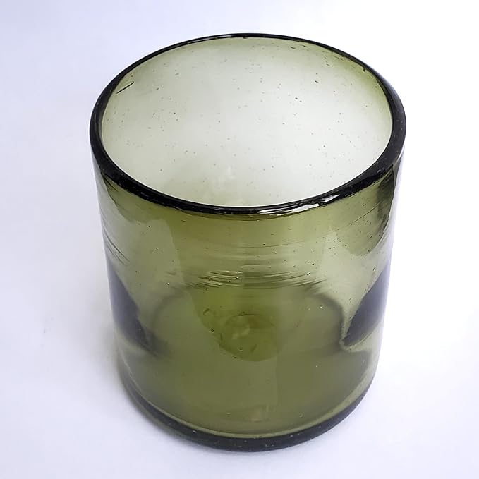 Solid Olive Green 9 oz Short Tumblers, Recycled Glass, Toxin-Free - Image 6