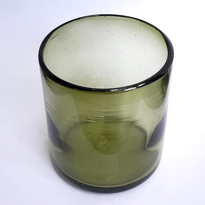 Solid Olive Green 9 oz Short Tumblers, Recycled Glass, Toxin-Free - Image 6