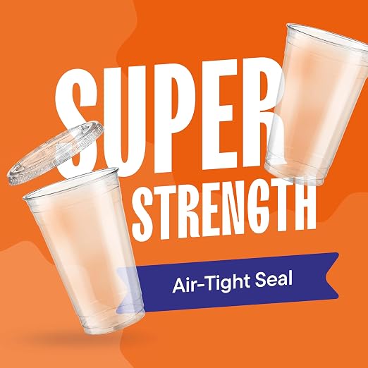 Stack Man Clear Plastic Cups - 20 oz - 100 Pack | Disposable Iced Coffee Cups - Image 3