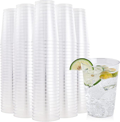 FOCUSLINE 200 Pack 12 oz Clear Plastic Cups, Disposable Cups Reusable Plastic by FOCUSLINE