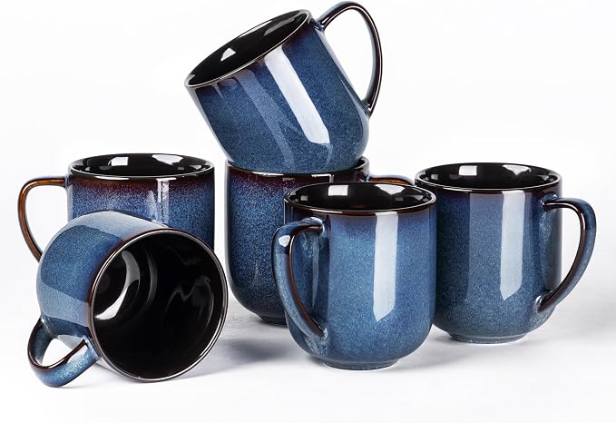 LERATIO Ceramic Coffee Mugs Set of 6, 12oz Handmade Coffee Mugs Set | Large by LeRatio